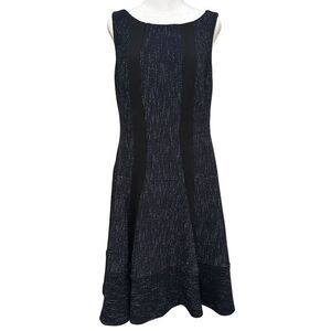 Nanette Lepore Navy Scandal Clandestine Tweed Drop Waist Dress Size 12 Academia